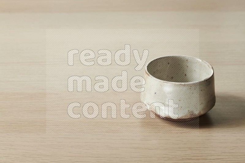 Beige Pottery Bowl on Oak Wooden Flooring, 15 degrees