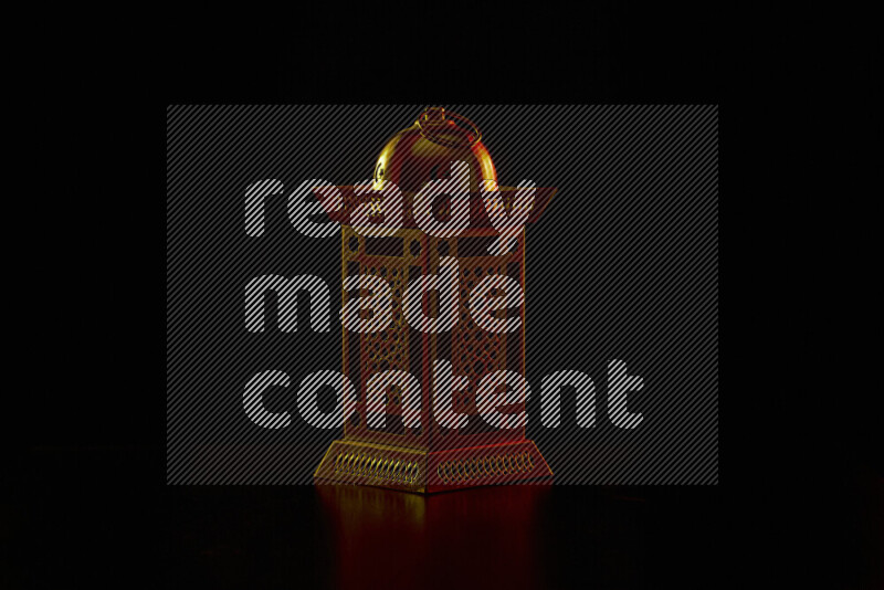 Ramadan lanterns with colored rim light against black background