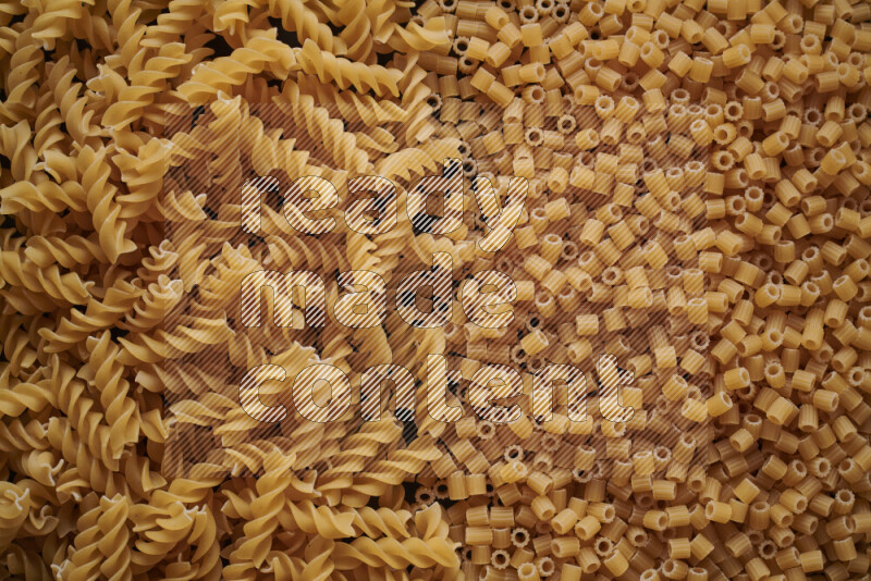 2 types of pasta filling the frame
