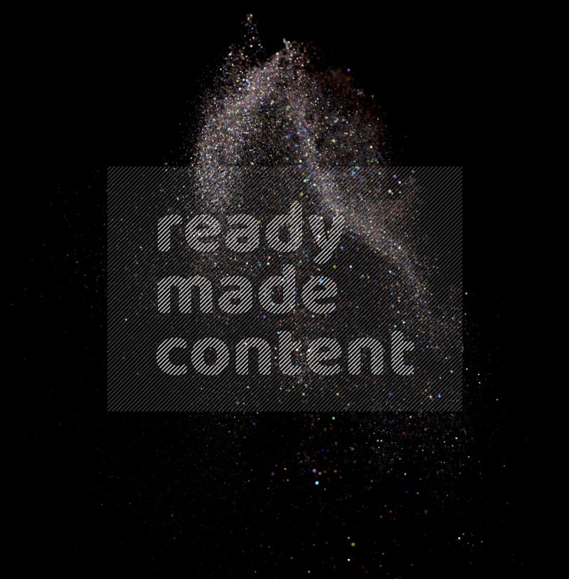 Multicolored glitter powder isolated on black background