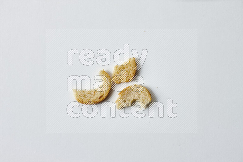 Assorted snacks on white background