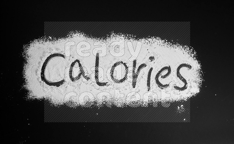 A word written with powder on black background