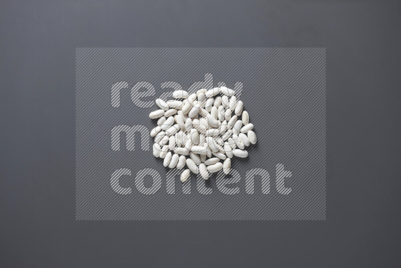 White beans on grey background