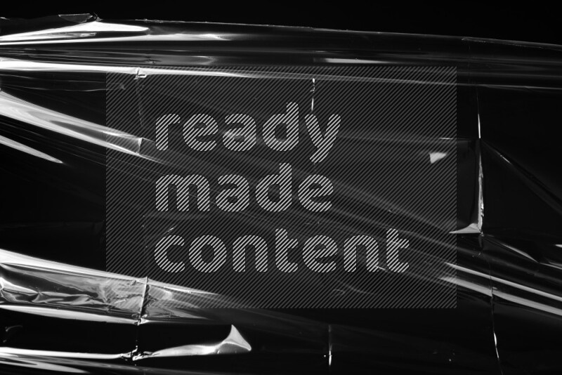 Plastic wrap texture on black background