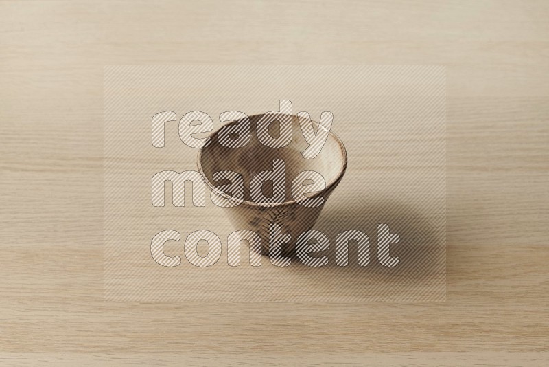 Decorative Pottery Bowl on Oak Wooden Flooring, 45 degrees