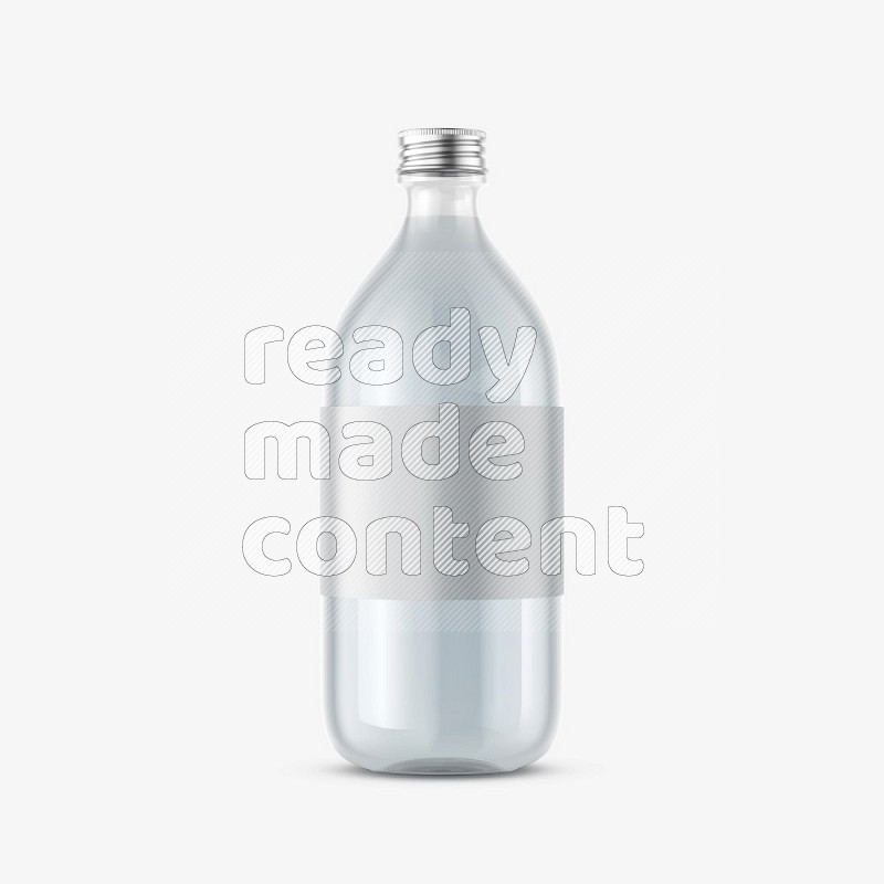 Plastic bottle mockup with a metal cap and a label isolated on white background 3d rendering