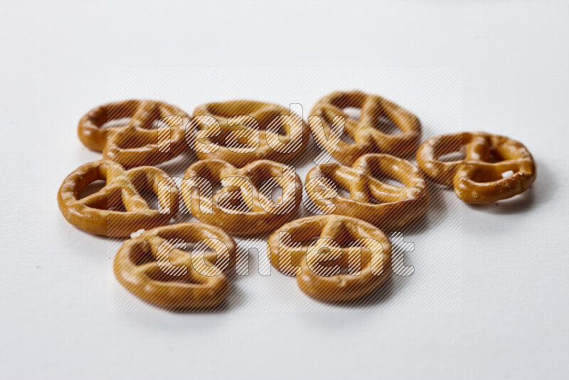 Pretzels snacks on white background