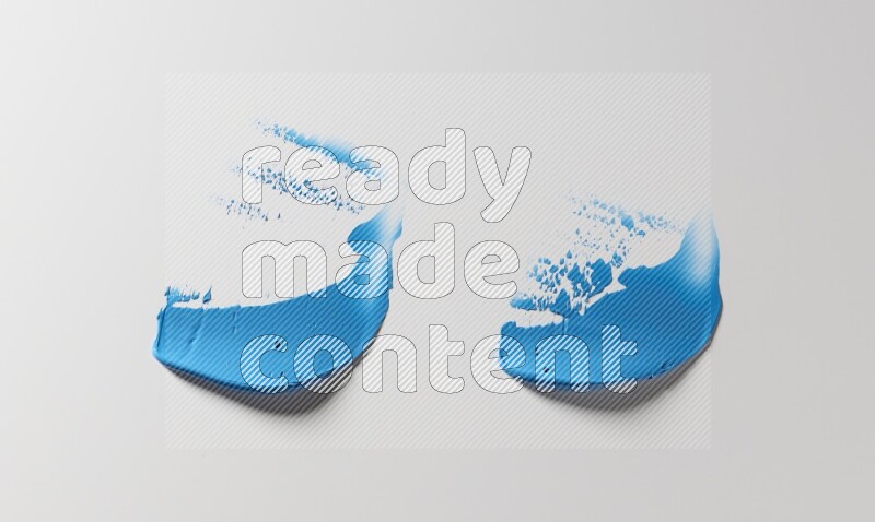 Blue painting knife strokes on white background