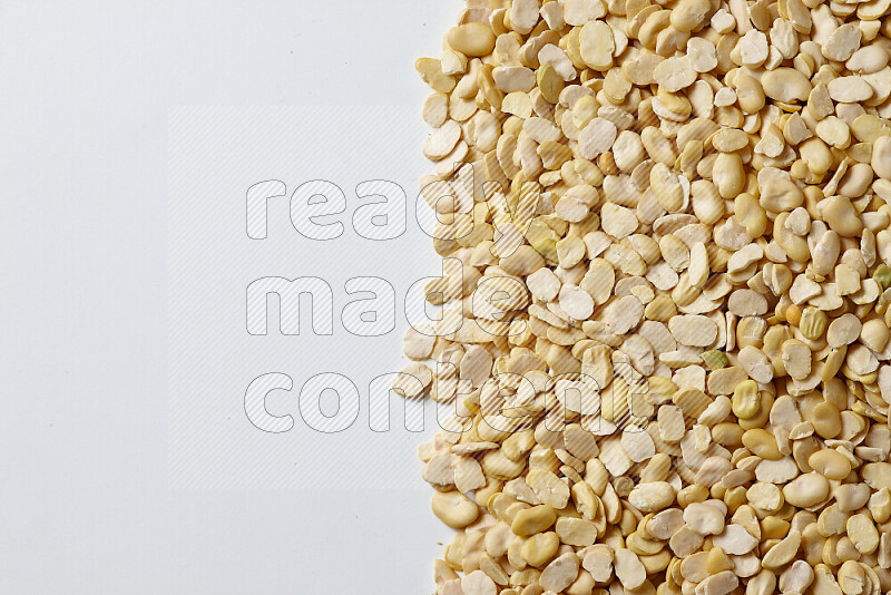 Crushed beans on white background