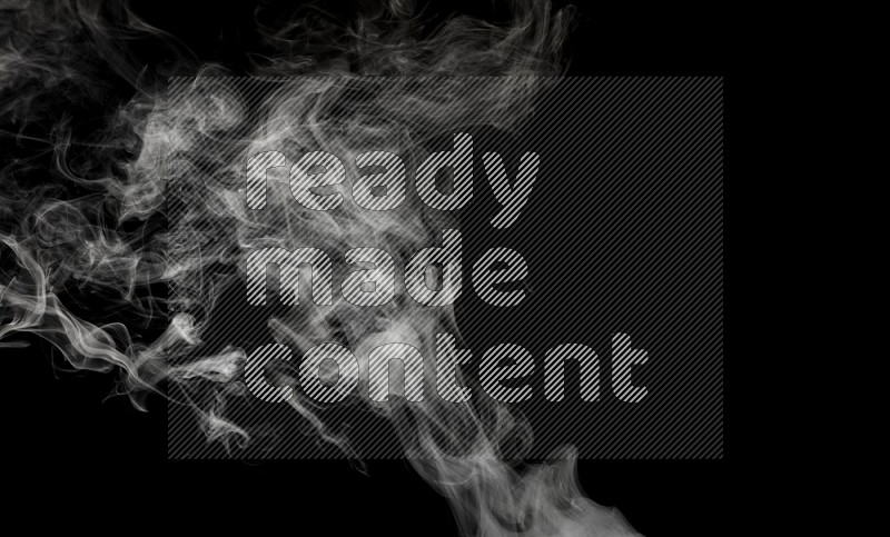 irregular white smoke on black background.