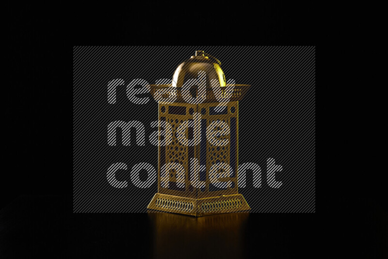 Ramadan lanterns with colored rim light against black background