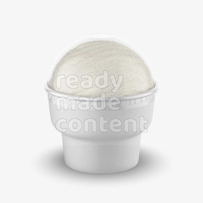 Ice cream in a white rough paper cup mockup isolated on white background 3d rendering