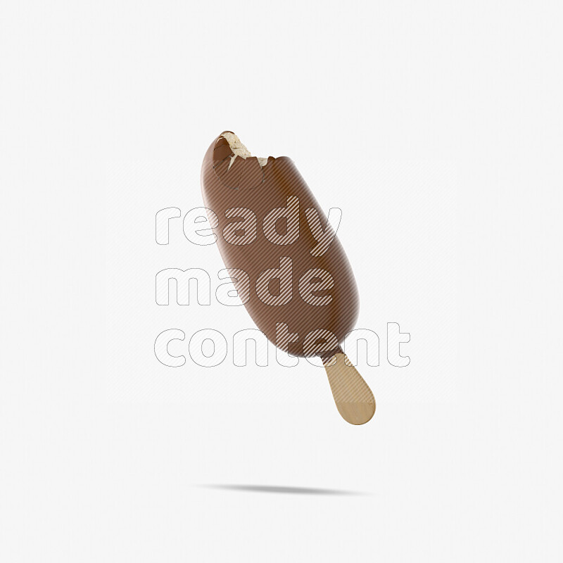 Chocolate ice cream stick mockup isolated on white background 3d rendering