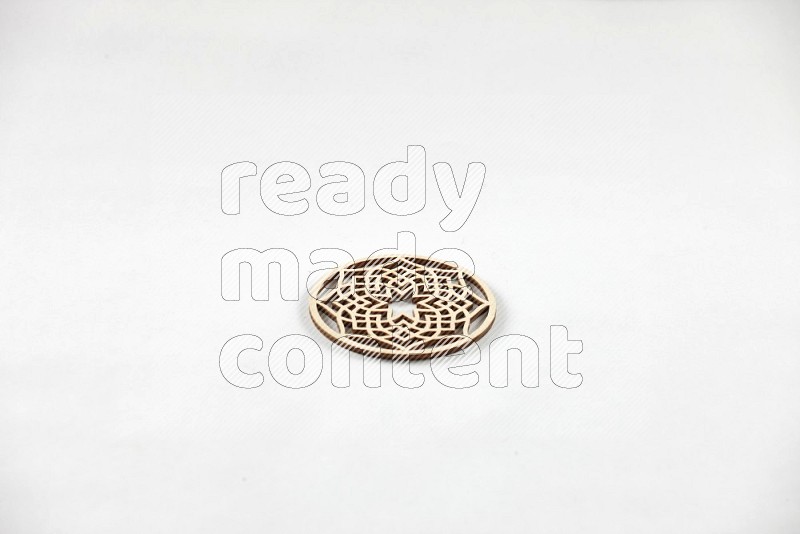 Wooden coasters on white background