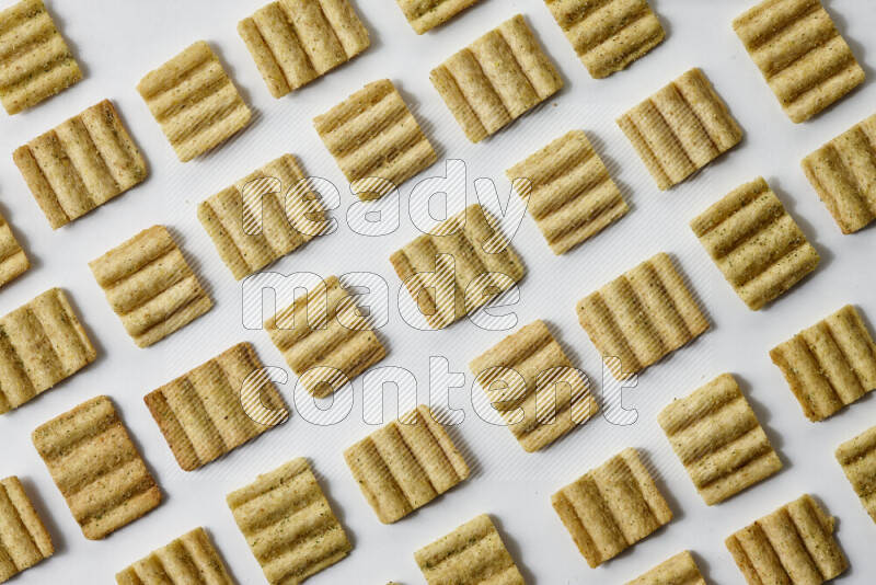 Crackers snacks on white background