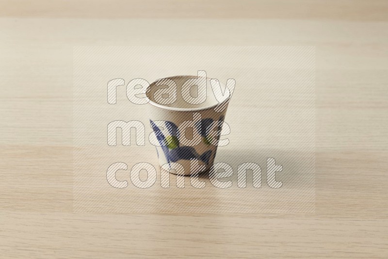 Pottery Cup on Oak Wooden Flooring, 15 degrees