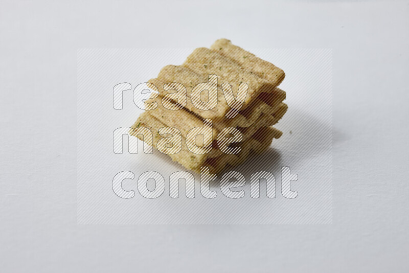 Crackers snacks on white background
