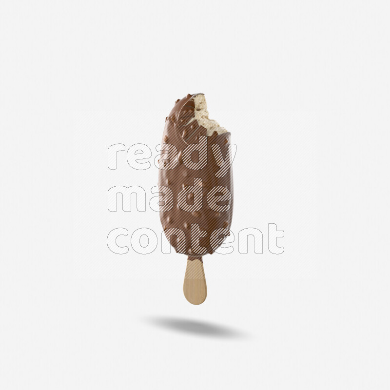 Chocolate ice cream stick mockup isolated on white background 3d rendering