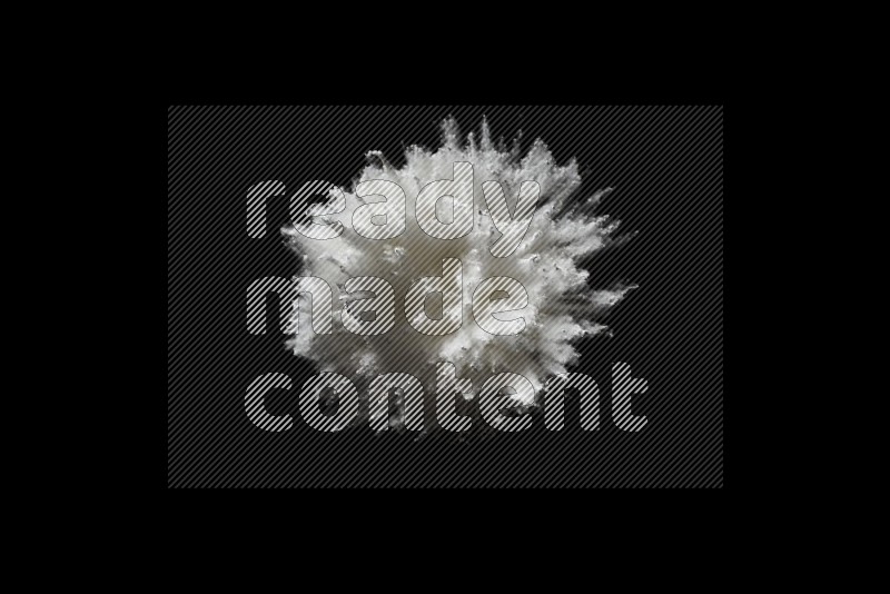 White powder explosion on black background