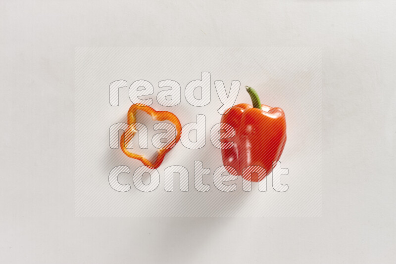 Red bell pepper on white background