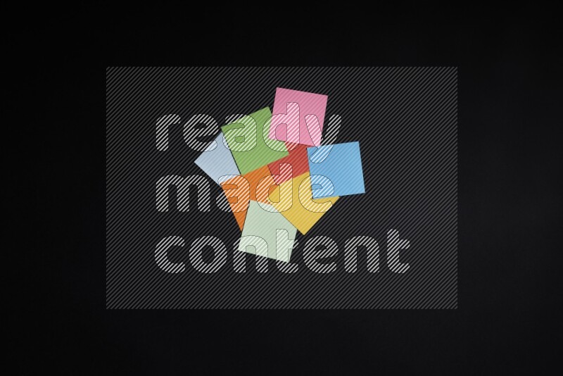 Colored notes on black background