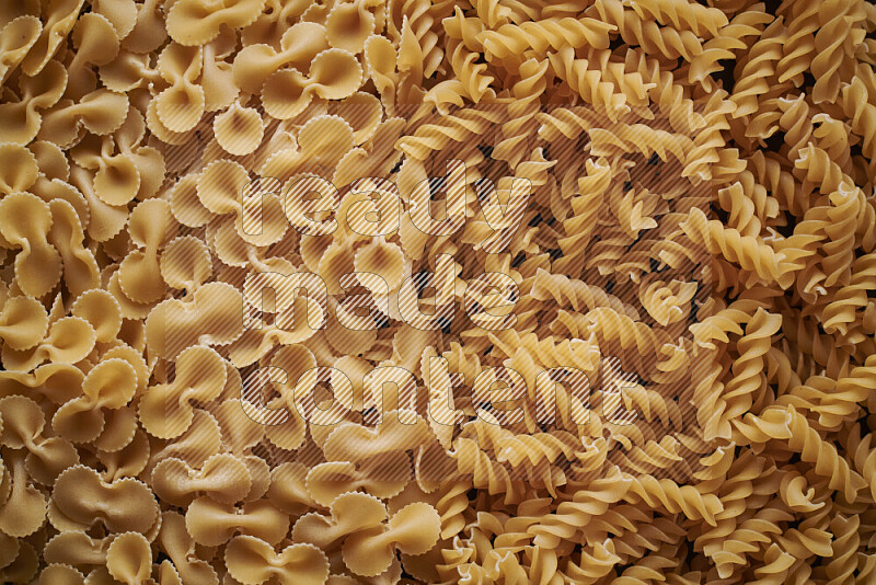 2 types of pasta filling the frame