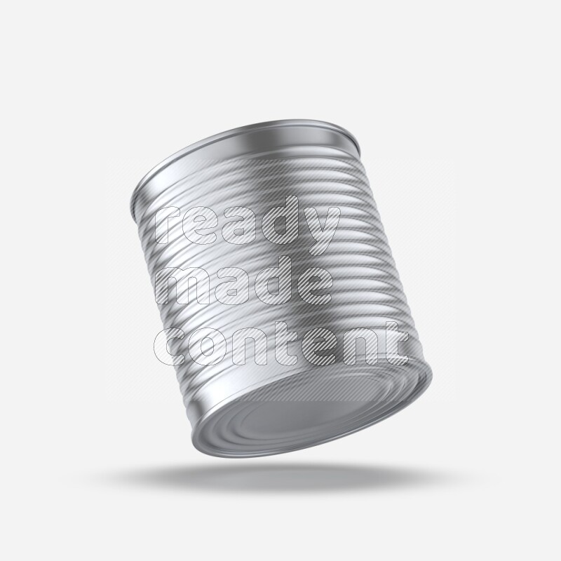 Glossy metallic tin can mockup isolated on white background 3d rendering