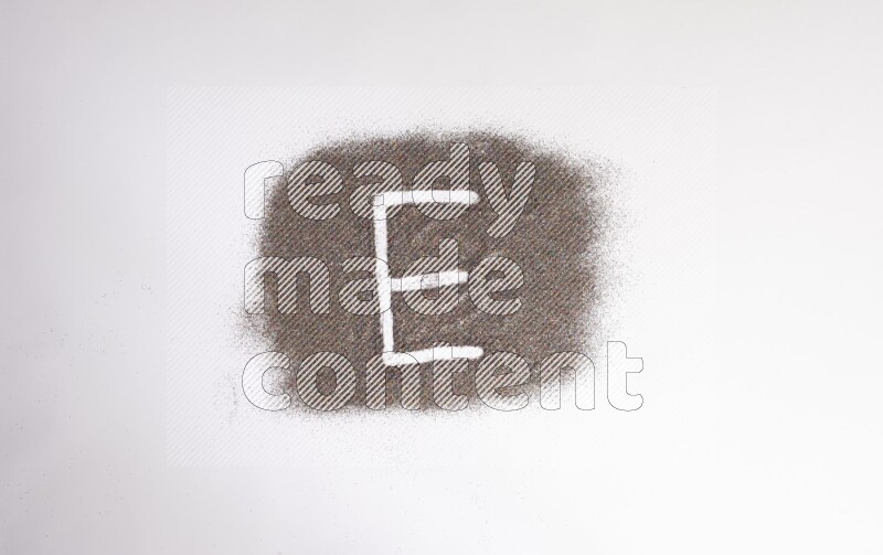 Alphabets written with glitter on white background