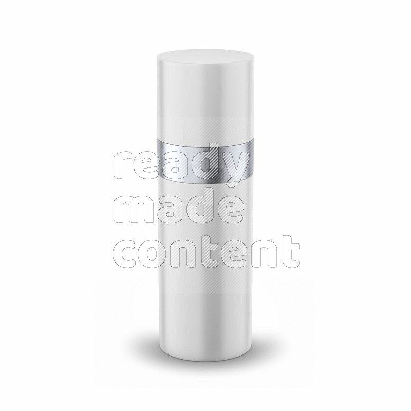 Glossy plastic and metal bottle mockup with cap isolated on white background 3d rendering