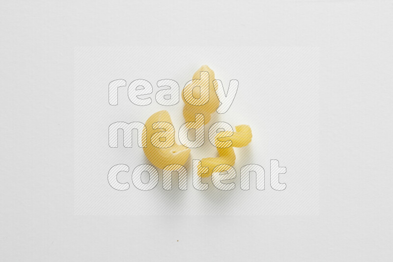 Different pasta types on white background
