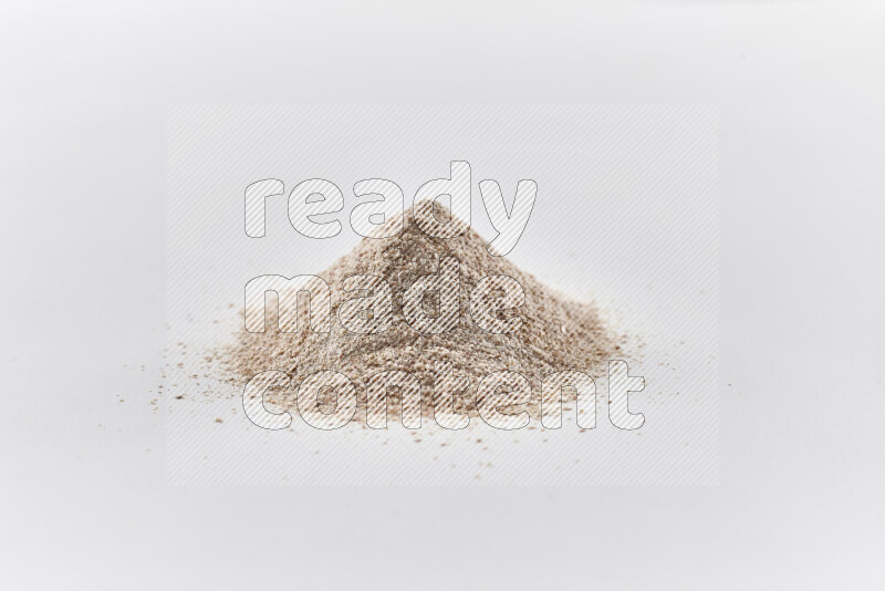 A bunch of onion powder on white background