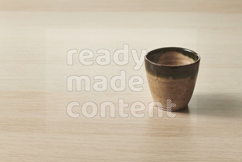 Pottery Cup on Oak Wooden Flooring, 15 degrees