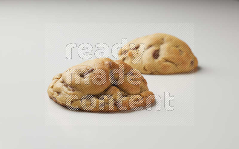 chocolate chip cookies on a white background