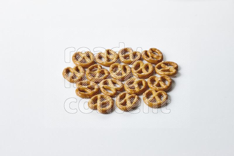 Pretzels snacks on white background