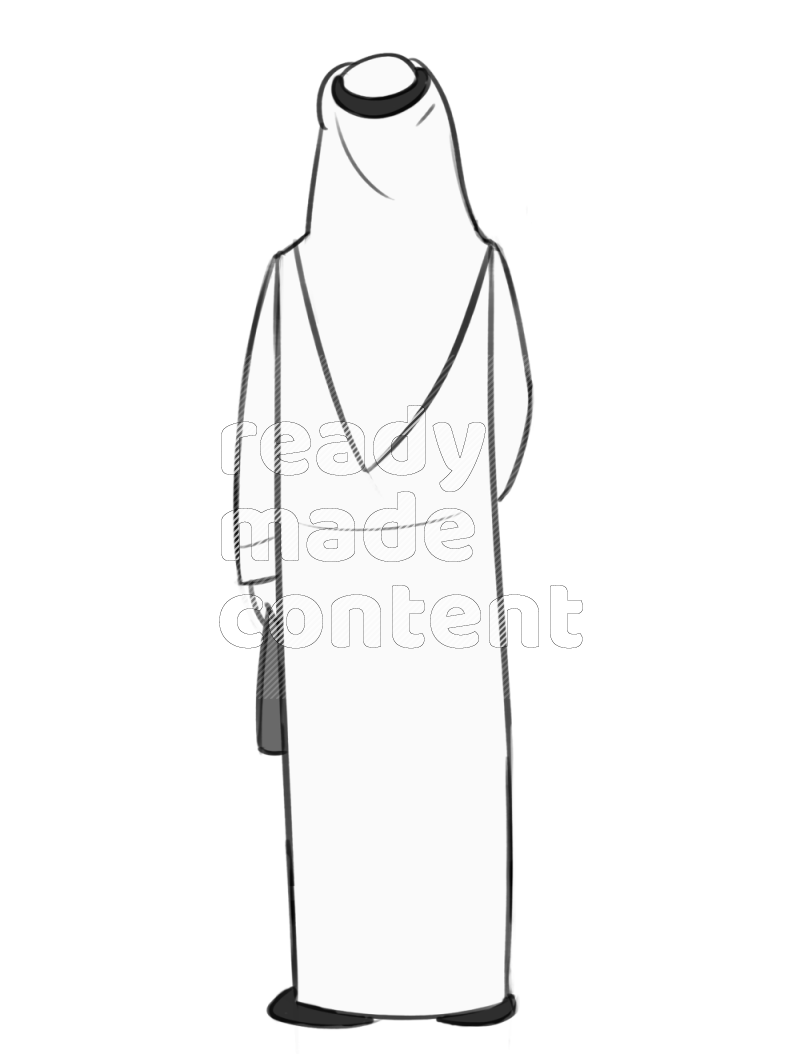 Saudi man handing a file standing different angles eye level