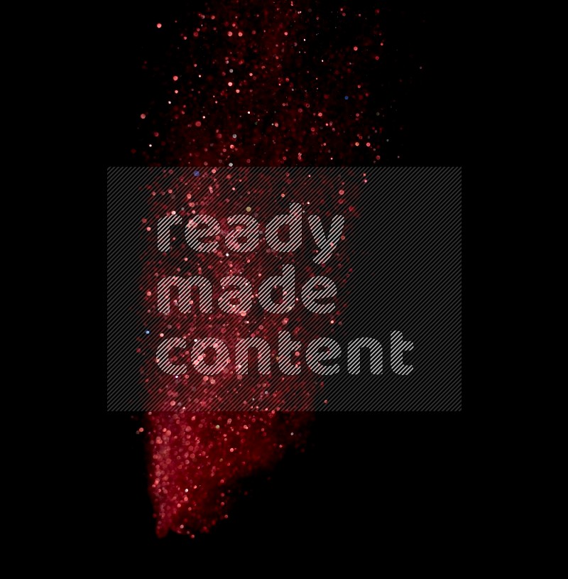 Red glitter powder isolated on black background
