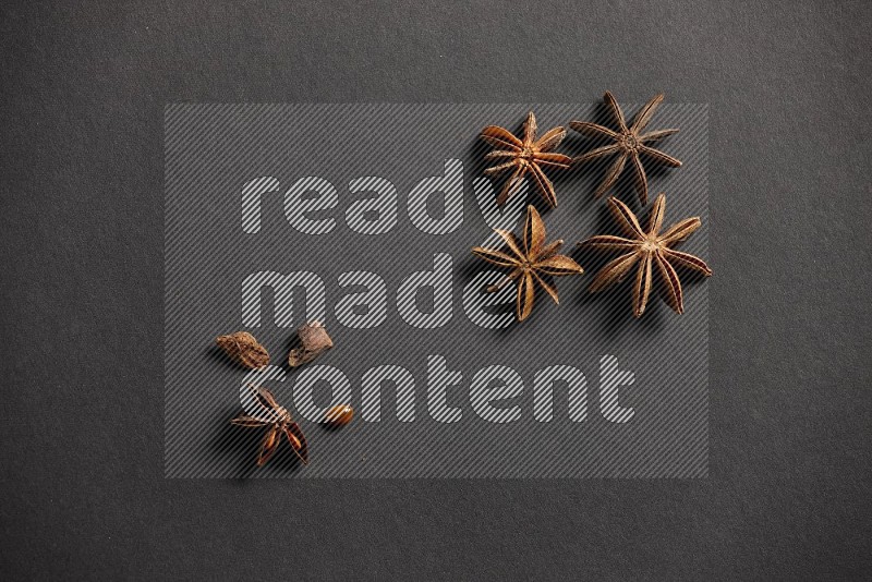 Star Anise on a black background