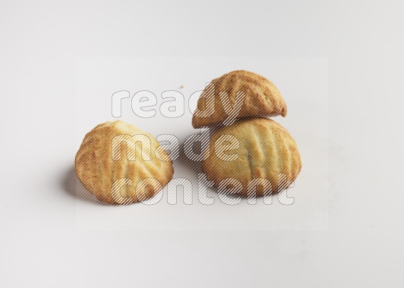 Three Pieces of Maamoul direct on white background
