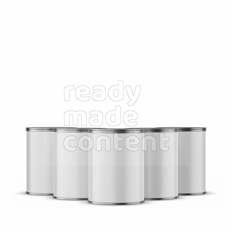 Set of paper tube mockup with glossy label and metal lid isolated on white background 3d rendering