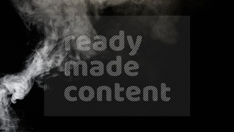 irregular white smoke on black background.