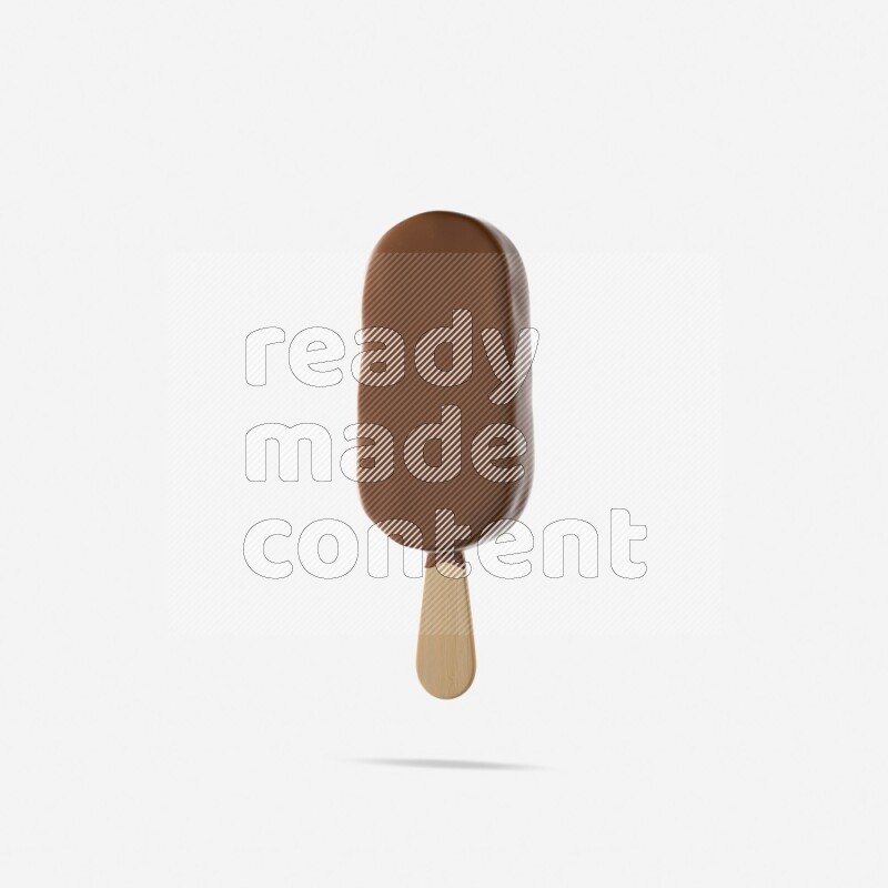 Chocolate ice cream stick mockup isolated on white background 3d rendering