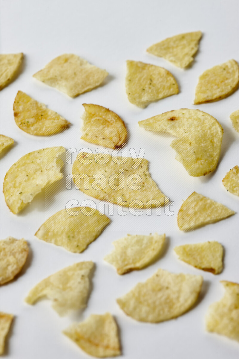 Chips snacks on white background