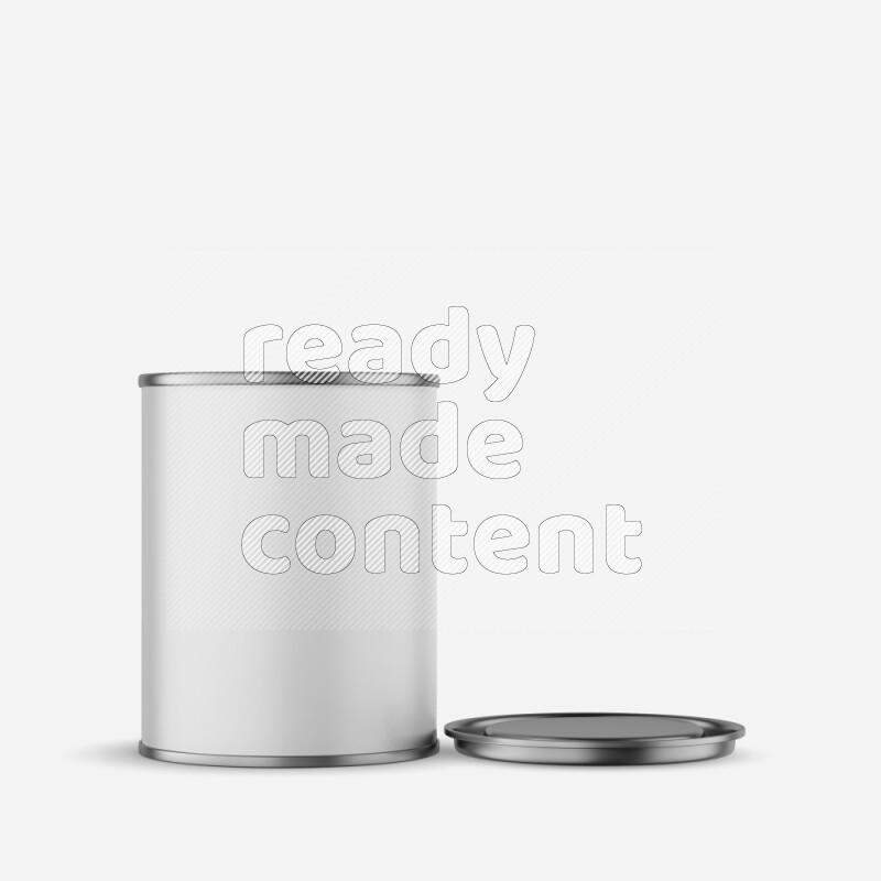 Small paper tube mockup with glossy label and metal lid isolated on white background 3d rendering