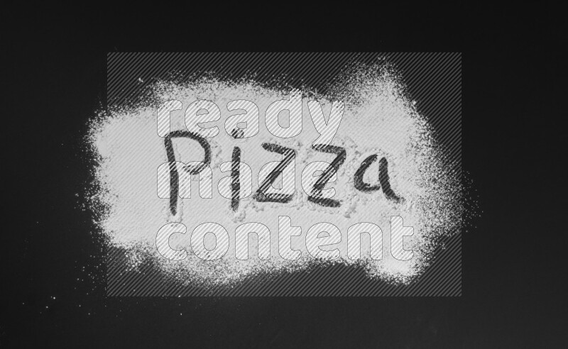 A word written with powder on black background
