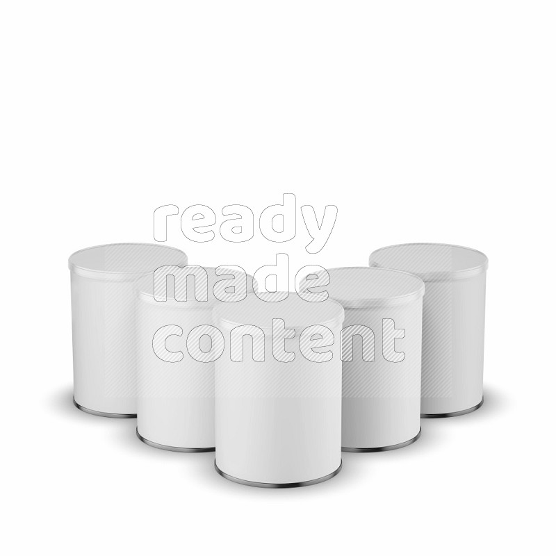 Set of paper tube mockup with glossy label and plastic cap isolated on white background 3d rendering