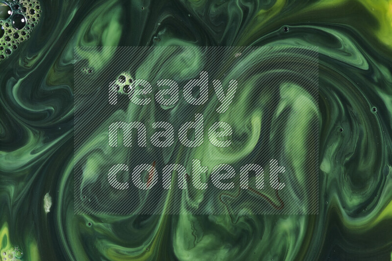 A close-up of abstract swirling patterns in green gradients