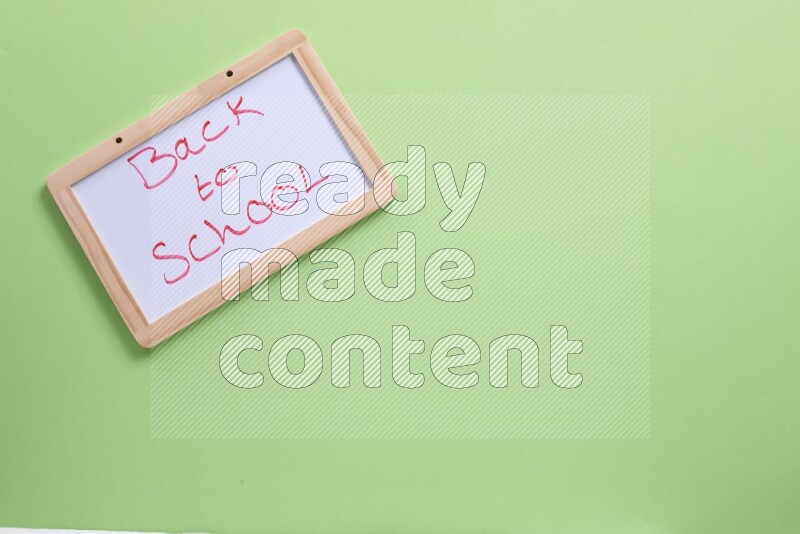 A whiteboard on green background