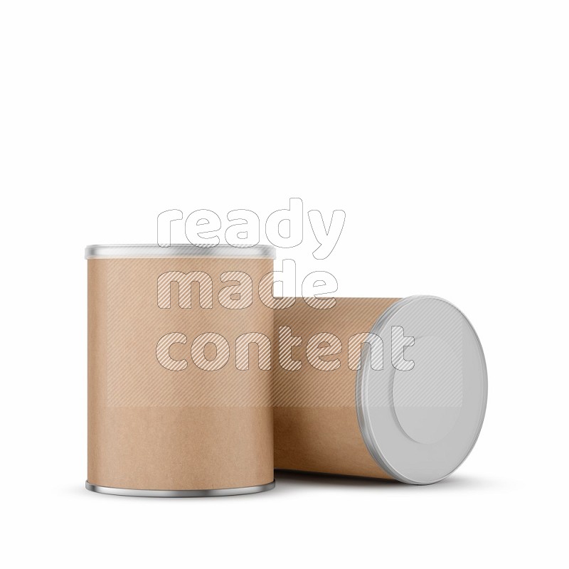 Small kraft paper tube mockup with plastic cap isolated on white background 3d rendering