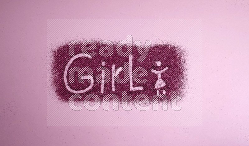 A word written with pink glitter on pink background