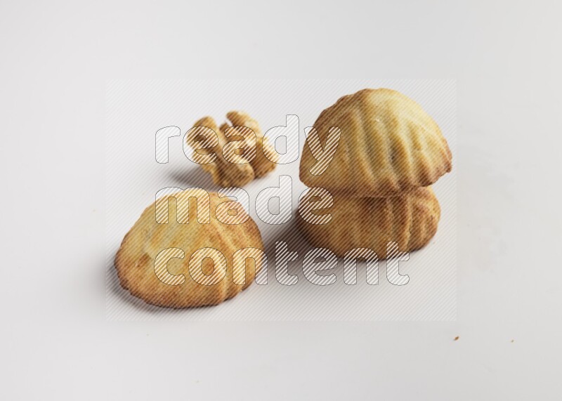 Three Pieces of Maamoul direct on white background